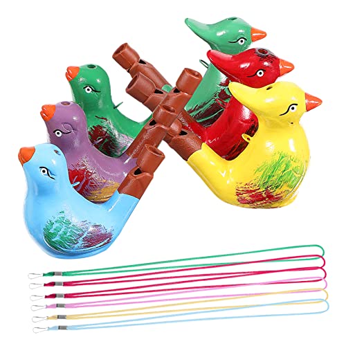 PRETYZOOM 6er Set Keramische Vogelpfeifen Bunte Handgemachte Wasservögel Pfeifen Mit Lanyards Lustige Geräuschmacher Für Und Bildungs Geburtstagsgeschenke Gemischte Stile von PRETYZOOM