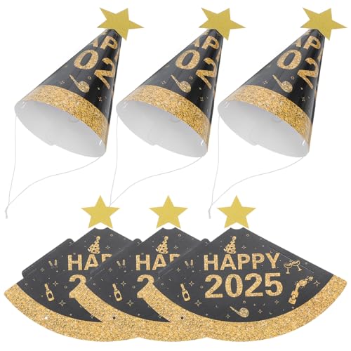 PRETYZOOM Anspruchsvolle Papierhüte 6 Stück Happy New Year Partyhüte Elegantes Silvesterfeier-accessoire von PRETYZOOM