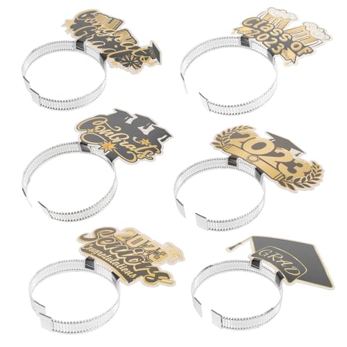 PRETYZOOM 6st Stirnband Für Die Abschlusssaison Cosplay-haarband Kopfbedeckung Girlande Gefälligkeiten Für Abschlussfeiern Make-up-haarwickel-stirnband Haargummis Für Aluminiumfolie von PRETYZOOM