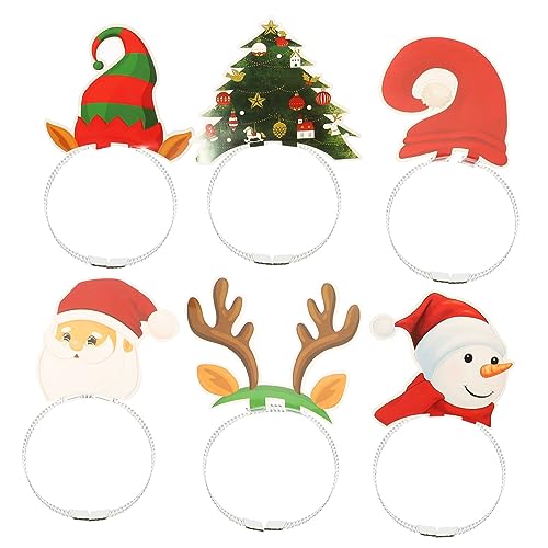 PRETYZOOM 6st Weihnachts-stirnband Aus Folie Bandeau Perlengeknüpfte Stirnbänder Für Damen Haarband Weihnachtskopfschmuck Haarnadel Weihnachtsbaum-stirnband Schrott-stirnband Bands Papier von PRETYZOOM