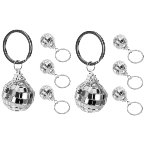 PRETYZOOM 8 Stk Disco-Schlüsselanhänger Discokugel Mini-Disco-Kugeln Disco-Licht geldbörse auto schlüsselanhänger Taschenanhänger Disco-Kugel-Schlüsselanhänger-Ornament Zinklegierung von PRETYZOOM