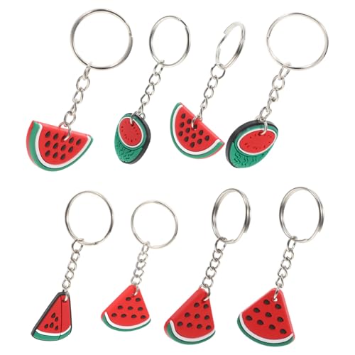 PRETYZOOM 8 Stück Modischer Wassermelonen-schlüsselanhänger, Bezaubernder Wassermelonen-schlüsselanhänger, Obst-anhänger, Cartoon-frucht-schlüsselanhänger, Zubehör, Ornament, von PRETYZOOM