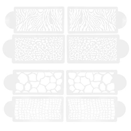 PRETYZOOM 8St Malvorlage geldschrank kuchenform tortendeko einschulung selbstklebende Tapete Leoparden-Schablone Kuchendekorationswerkzeuge Kuchenutensilien selber machen das Haustier Weiß von PRETYZOOM