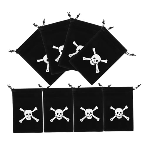 PRETYZOOM 8St Piratenbeutel mit Kordelzug Halloween-Süßigkeitstüte Schatzbeutel der Piraten geschenkverpackung gesteckt spaß Geschenketüte praktischer Beutel mit Kordelzug kleiner Münzbeutel von PRETYZOOM