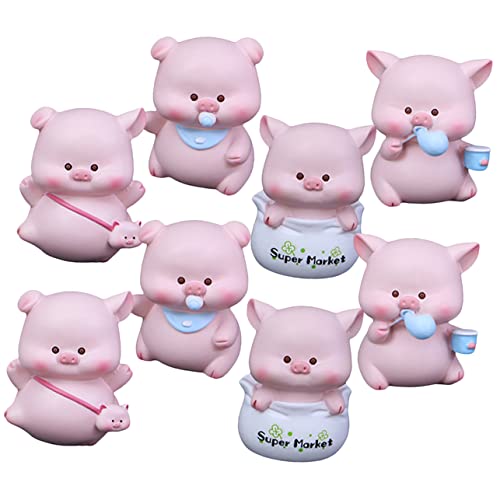 PRETYZOOM 8St Schweinchen Auto Dekoration dekoratives Kuchenschwein Cupcake- Minikuchen Kuchendekorationen Animal Figures tooniesfiguren Kuchen Harz- - von PRETYZOOM