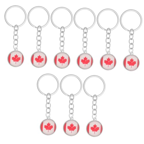 PRETYZOOM 9 Stk Schlüsselanhänger mit Flagge kanadische flagge canada flagge schlüsselhalsband key chains keychain Schlüsselanhänger zum Aufhängen an der Handtasche Damentaschenanhänger Glas von PRETYZOOM