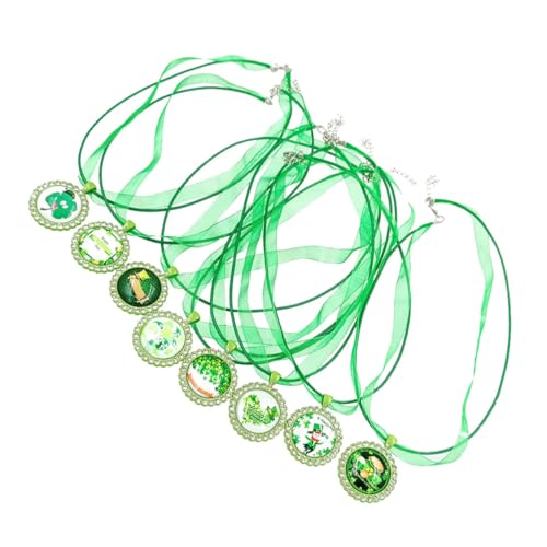 PRETYZOOM 9St Halskette für Teenager Bausatz Armbänder Reize vergoldete Halskette anhänger medaillon Geburtstagsgeschenke Halskette Halsanhänger Glas Green von PRETYZOOM