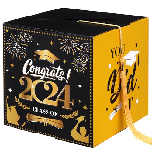 PRETYZOOM Abschlusskarten-Box 2023 Abschlussfeier Dekoration – Congrats You Did It Abschlussfeier oder Geburtstagsparty Zubehör von PRETYZOOM