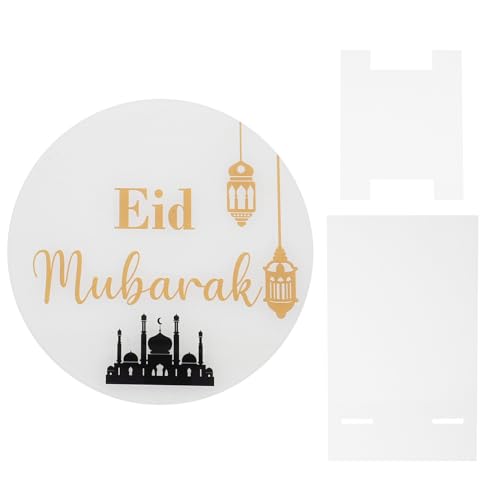 PRETYZOOM Acryltisch Tischdecken rechteckig Kernstück Kabine leichtes Bürodekoration für Frauen Eid Mubarak Partydekoration Eid-Tischdekorationen Mubarak-Zeichen Tischhandwerk Ornament von PRETYZOOM