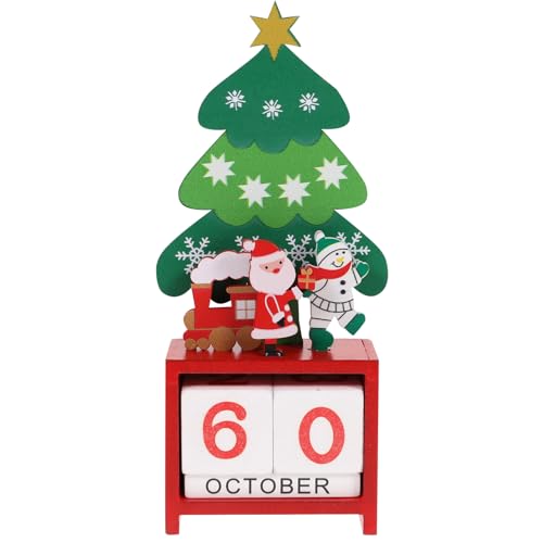 PRETYZOOM Adventskalender Block Weihnachten weihnachtstischkalender Weihnachtsstrumpffüller personalisierter kalender kalender Countdown-Kalender Kalender aus Holz hölzern von PRETYZOOM