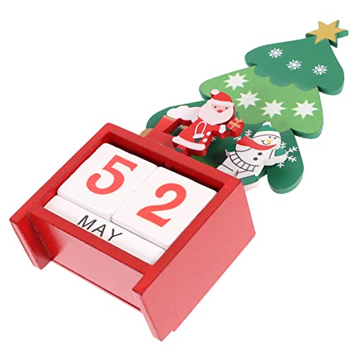 PRETYZOOM Adventskalender Dekorationen Für Zuhause Tischdekoration Christbaumschmuck Weihnachtstischkalender Ewiger Countdown-blockkalender Weihnachtsbaum-countdown-kalender Hölzern von PRETYZOOM