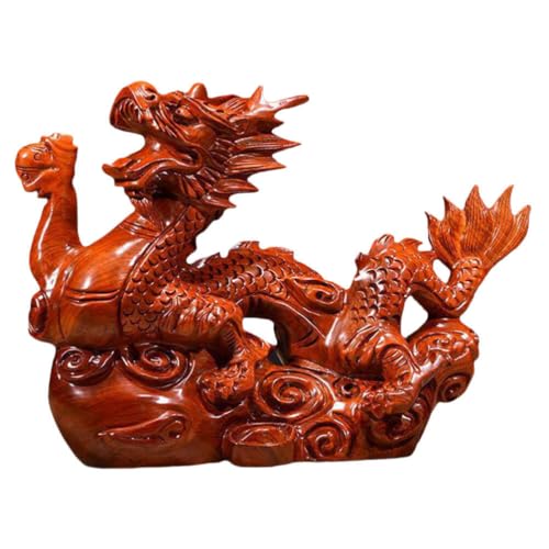 PRETYZOOM Chinesische Fengshui-Drachenfiguren aus Holz, 10 cm, Mini-Holzfiguren, handgeschnitzt, Drachenskulpturen 2024, Jahr des Drachen, Geschenk, chinesisches Sternzeichen, Drachenfiguren für von PRETYZOOM