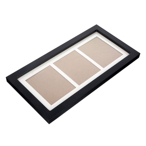 PRETYZOOM Dreifacher Fotorahmen Mehrere Fotorahmen für Wandcollagen Langer Bilderrahmen Fotorahmen mehrere Bilder Frames for Wall tischgestell Fotohalter fotorahmen aus Holz Massivholz Black von PRETYZOOM