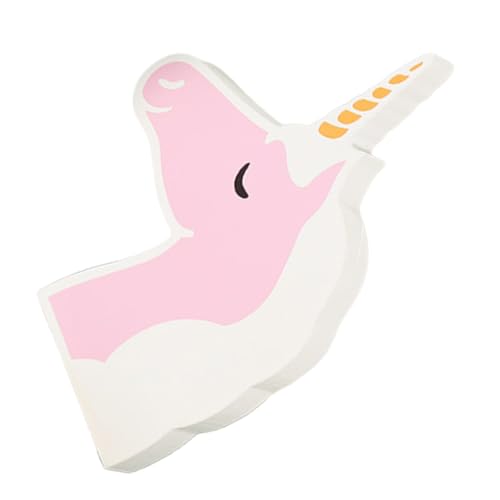 PRETYZOOM Einhorn-Ornamente Weißes Sparschwein Halter Zubehör Gefälscht Einzigartiges Einhorndekor Münze Schreibtisch-Organizer Schinken Wandtattoos Plüsch Accessoires Holz Rosa von PRETYZOOM