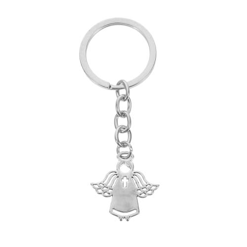 PRETYZOOM Engel Schlüsselanhänger Engelsflügel Schlüsselanhänger Engel Charm Schlüsselanhänger Eckiges Hängendes Ornament Feenflügel Schlüsselanhänger Zur Taufe Kette Silver Zinklegierung von PRETYZOOM