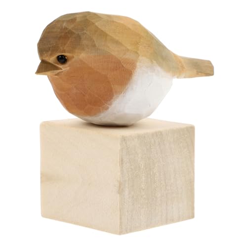 PRETYZOOM Fetter Vogel-Ornament Esstischdekoration Vogeltischskulptur Vogelspielzeug Waldtier simulationsvogel Cute Decor Vogeldekor aus Holz Desktop-Vogelmodell hölzern Yellow von PRETYZOOM