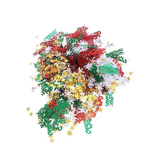 PRETYZOOM 60 G Gemischtes Konfetti Rote Schneeflocken Goldenes Pentagramm Weihnachten für Frohe Weihnachten und Neujahrsfeiern von PRETYZOOM