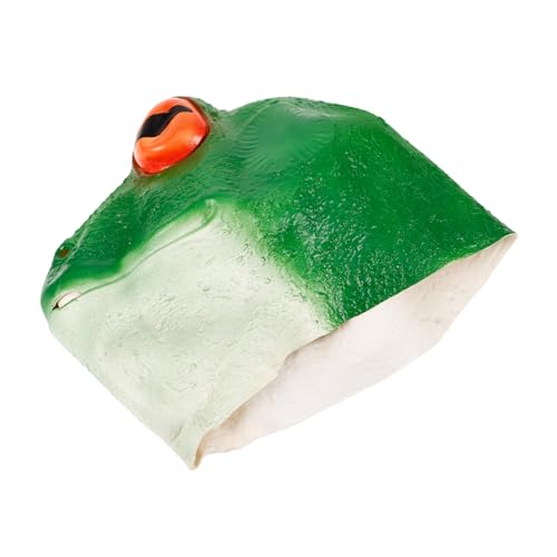 PRETYZOOM Froschhaube Tierkopf Maske Lustige Maske Lustige Kopfbedeckung Tigerkopfmaske Lustige Party Maske Foto-Requisite Froschkopfmaske süße Maske Tierkopfmaske Cosplay-Maske Emulsion von PRETYZOOM