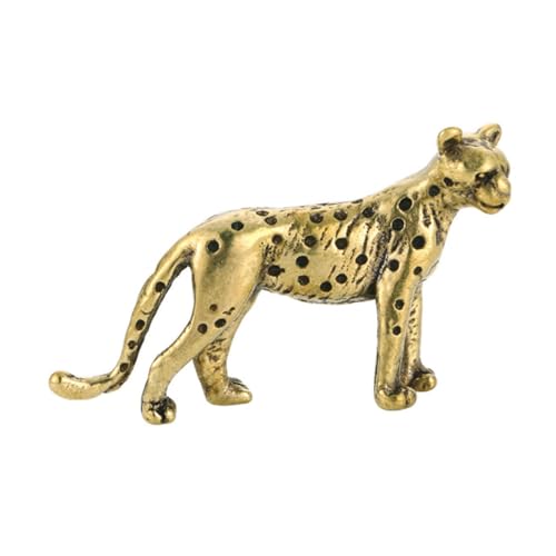 PRETYZOOM Gepard-Ornamente aus Messing Desktop-Geparden-Ornament Tierskulptur aus Messing Vintage- Golddekor exquisites Tierdekor Messingfigur Jahrgang Dekorationen von PRETYZOOM