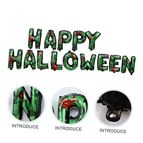 PRETYZOOM Halloween-ballon Buchstabenballons Aus Folie Halloween-dekor Halloween-partydekorationen Fröhliche Halloween-ammer Grünes Dekor Halloween-fotohintergrund Aluminiumfolie Green von PRETYZOOM