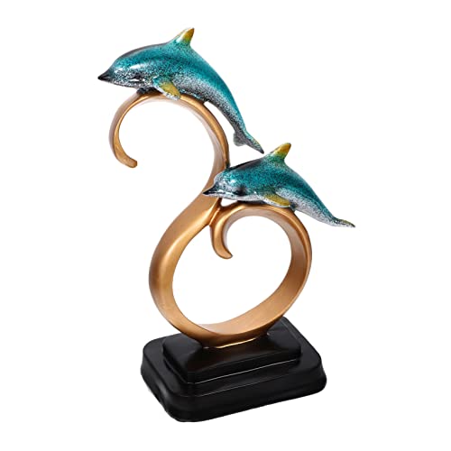 PRETYZOOM Harz Delphin Ornamente bürodeko büro Dekoration bläulich blueriiot Geschenkeidee Meeresdekor Delphin-Dekorationen Heimdekoration Delphin-Figur Tischdekoration Schlafzimmerdekor von PRETYZOOM