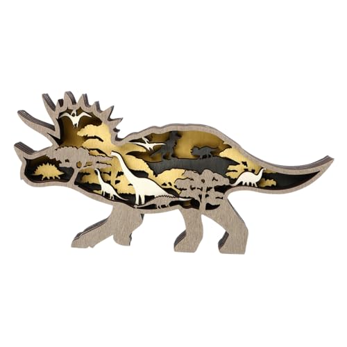 PRETYZOOM Dinosaurier-schnitzerei-Ornament Für Das Home-Office Holzdekor Schreibtisch-Accessoires Büro-Desktop-schmuck von PRETYZOOM