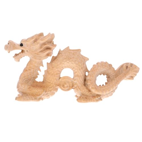 PRETYZOOM Holzschnitzerei von Tenglong-Ornamenten Baum glückverheißende Drachenfigur Frosch heriditary dirndlschã¼rzen Holzdrachenhandwerk chinesischer glückverheißender Drache Mahagoni- von PRETYZOOM