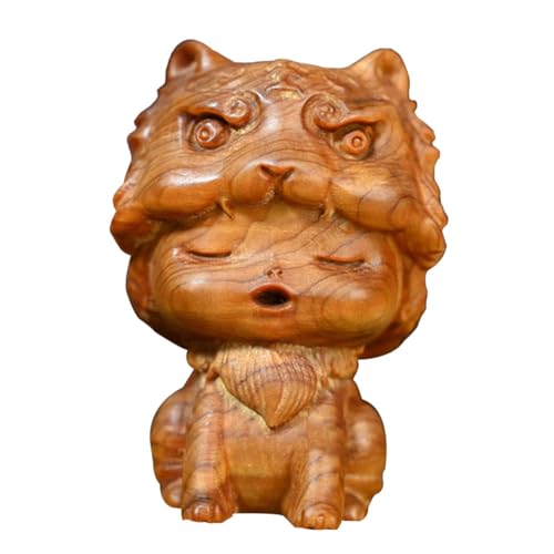 PRETYZOOM Hu Griff bürodeko büro Dekoration Holzschnitzerei Desktop Dekoration Woodcarver positiv Figur Puppe Anlage saftig tortendeko Einschulung Holzverzierung Desktop-Ornament Thuja von PRETYZOOM