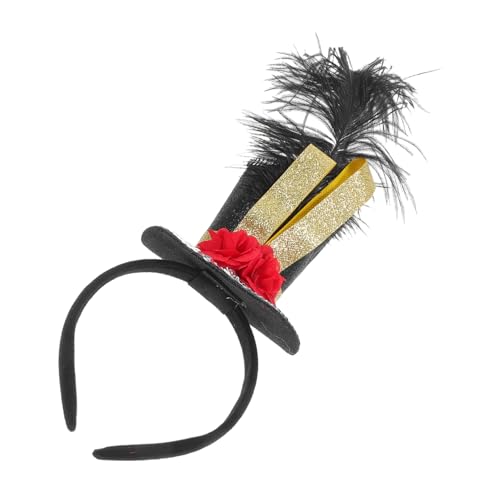 PRETYZOOM Hut Stirnband Mini-zylinder-haarband Karneval Kopfbedeckung Hut Mit Stirnband Ausgefallene Kopfbedeckung Halloween-faszinator Tea -party -faszinator Paillettenhut Plastik Black von PRETYZOOM