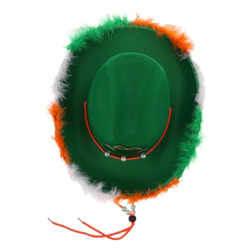 PRETYZOOM Irische Hutkappen Für Männer Westernhut Partyhut Dekorativer Hut Patricks Day Partygeschenke Kreativer Hut Cowgirl Outfits Für St Patrick'S Day Cowgirl Hut Aus Vliesstoff von PRETYZOOM