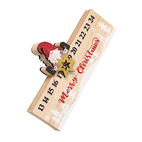 PRETYZOOM Kalenderverzierungen weihnachts adventskalender weihnachtsfigur aus holz Datumskalender aus Holz Adventskalender aus Holz Feiertag Adventskalender hölzern Ornamente Geschenk ältere von PRETYZOOM