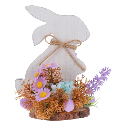 PRETYZOOM Kaninchen-Desktop-Dekoration Ostern tischdeko Osterhasen basteln Tischdeko zu Ostern Tischdekoration mit Osterhasen Figur Osterhasen-Holzschilder Osterhasen-Tischdekoration PVC von PRETYZOOM