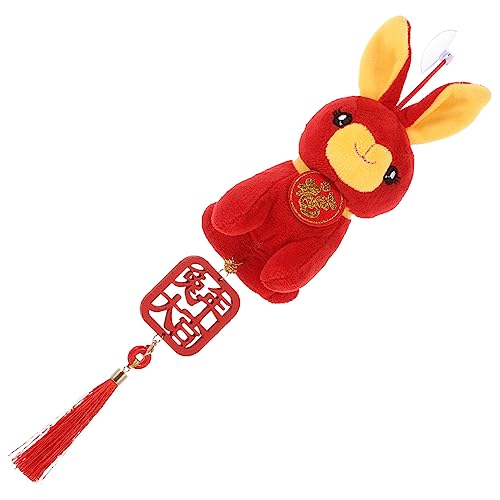 PRETYZOOM Kaninchen Puppenanhänger Stoffhase Tiere Autospielzeug Autos Stofftier Das Tier B Jahr des Kaninchens Puppe Tierpuppenspielzeug Stoffkaninchen Maskottchen von PRETYZOOM