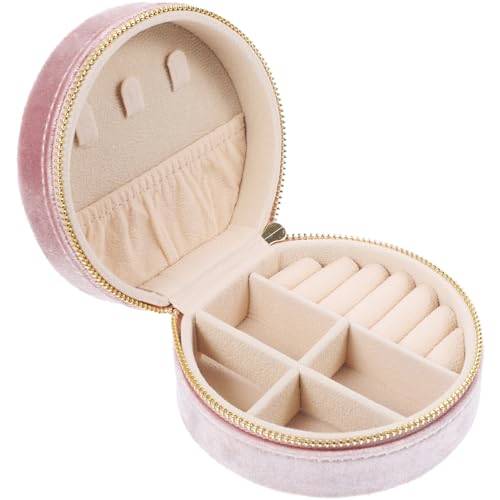 PRETYZOOM Kasten Schmuckschatulle Ringschatulle Schachteln Für Schmuck Halter Ringe Kleines Reise-schmuckkästchen Tragbarer Schmuckorganisator Kleiner Schmuckorganisator Kette Flanell Rosa von PRETYZOOM