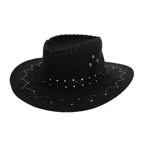 PRETYZOOM Kindermütze Cosplay-cowboy-hüte Cowgirl-hut Für Kinder Unisex-cowgirl-hut Kleine Cowboyhüte Disco-hut Cowboyhut Für Mädchen Sommersonnenhut Hut Stroh Wildwest-partyhut Denim Black von PRETYZOOM