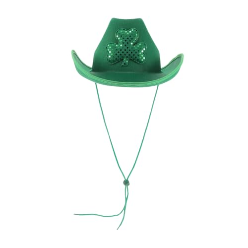 PRETYZOOM Kleeblatt-cowboyhut St Patricks Day Hüte Für Männer Grüner Shamrock-hut St. Patricks Day Hüte St. Patricks Day Partyhut Requisite Western-cowboy-hut Cowgirlhüte Frauen Stoff Green von PRETYZOOM