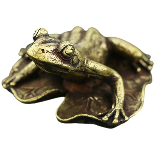 PRETYZOOM Kupfer-Frosch-Ornament Zwerge Bürodekor Dekoration Frösche Lichter LED Mehrzweck-Tee-Haustier Froschfigur aus Messing Frosch-Gastgeschenke Messing Tee Haustier Frosch Tee Haustier von PRETYZOOM