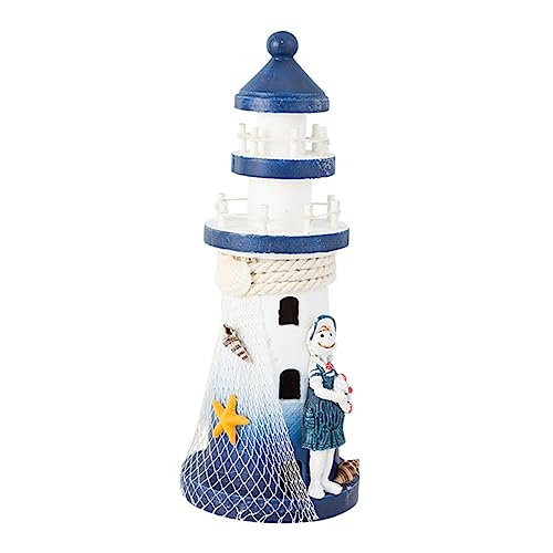 PRETYZOOM Leuchtturm-Ornament Nautisch Mini-leuchtturmfigur Rotierender Solarleuchtturm Tafelaufsatz Am Strand Wohnkultur -Party-Dekorationen Miniatur-Leuchtturm Miniaturen Holz von PRETYZOOM