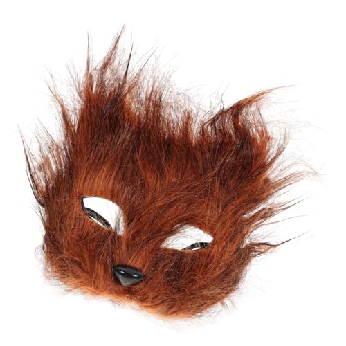 PRETYZOOM Maske Halloween Fuchs zum Dekorieren pelziges Kostüm Partyzubehör Kunststoff Brown von PRETYZOOM