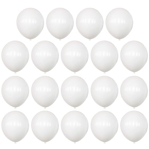 PRETYZOOM Weißer Ballon Matte Weiße Latexballons Partyballons Für Hochzeiten Und Geburtstagsfeiern Ideales Set Für Weiße Themenpartys Und Dekorationen Weiße Luftballons von PRETYZOOM