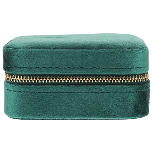 PRETYZOOM Multifunktionales Schmuckkästchen Reisen Reise Schmuckschatulle Reiseschmuck-organizer Fall Tragbarer Schmuckorganisator Mädchenschmuck Ringschmuck Perlenkette Einzel Green Flanell von PRETYZOOM