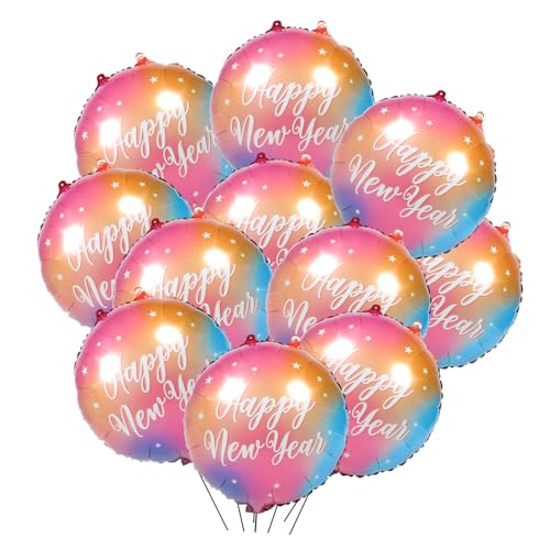 PRETYZOOM Neue Jahr Ballons Bunte Runde Luftballons Für Partys Dekoration Und Festlichkeiten Happy New Year Party Ornaments Zur Hauseinrichtung von PRETYZOOM