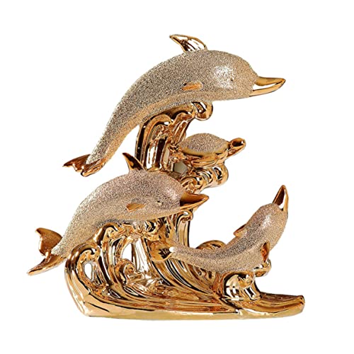 PRETYZOOM Ornament Delphin bastelsachen Retro-Ornament Bastel-Delphin-Ornament kreative Delfinverzierung Golden von PRETYZOOM