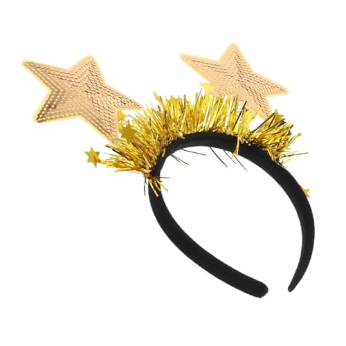 PRETYZOOM Pentagramm-stirnband Partyzubehör Haarschmuck Für Damen Party-stirnband Neues Jahr Stirnband Haarband Mit Pailletten Stirnbänder Braut Kopfschmuck Disco-haarschmuck Golden Vlies von PRETYZOOM