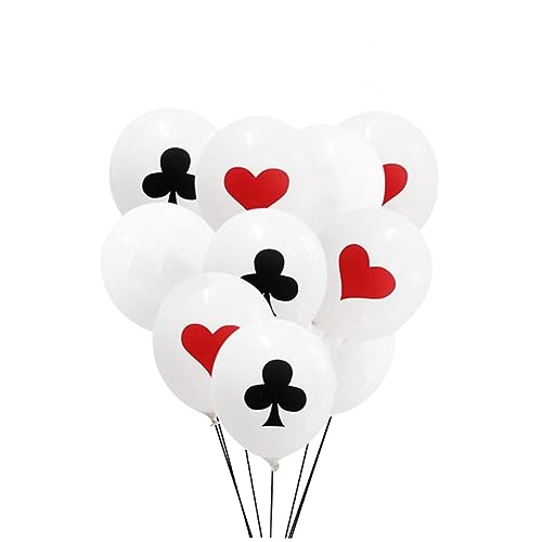 PRETYZOOM Poker Luftballons Dekorative Latexballons Für Poker Und Partys Geburtstagsfeiern Und Besondere Anlässe 6 Herz Und 6 Kreuz Ballons von PRETYZOOM