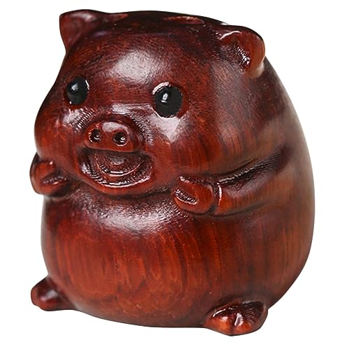 PRETYZOOM Sandelholz- -Statue Schweine Hamster Teehaustier ausgestopft Puzzle holzschwein Dekorative Holzfigur Tierisches Holzschmuckstück anhänger aus Holz hängendes von PRETYZOOM