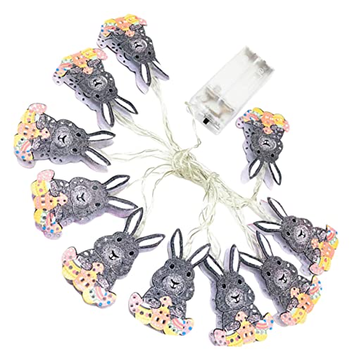 PRETYZOOM Schnur Kaninchen-Lichterketten easter egg decoration easter decoration batteriebetrieben partybeleuchtung led lichterkette osterversorgung osterparty gefallen Feenlicht Plastik von PRETYZOOM