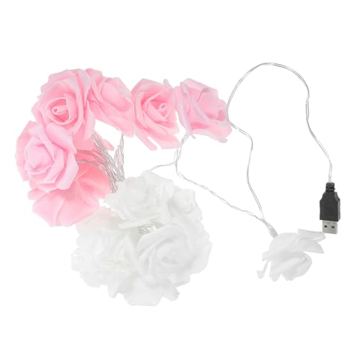 PRETYZOOM Schnur Rose LED-Licht Lichterketten für Schlafzimmer gefälschte Reben kabellose Lampe Optik Baum weihnachtsdeko dekoration weihnachten Lichter zum Dekorieren LED Lichter Plastik von PRETYZOOM