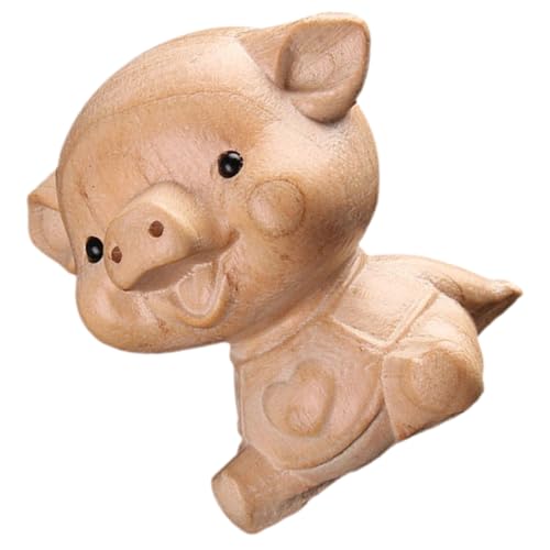 PRETYZOOM Schweine-Ornamente Aus Mahagoni Spielzeug Schweinedekorationen Schweinehandwerk Schweinefiguren Wohnkultur Heimdekoration Holz von PRETYZOOM