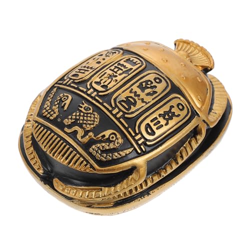 PRETYZOOM Skarabäus-Ornamente ägyptische Tischskulptur Skarabäus-Dekor Desktop-Schmuck altes ägypten sammlerstück Souvenir büro Dekoration ägyptische mythen Kunstharz denkmal dekor Golden von PRETYZOOM